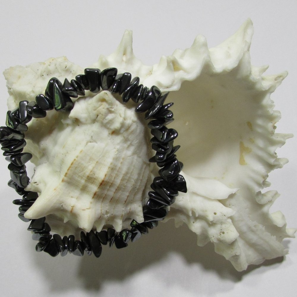 Black Hematite Chips Gemstone Bracelet